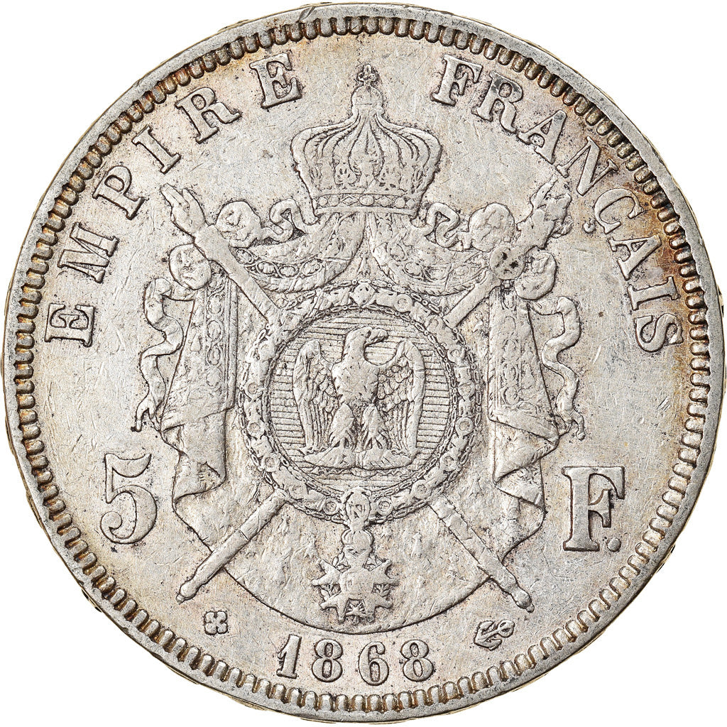 Monnaie, France, Napoléon III, 5 Francs, 1868, Strasbourg, TTB, Argent