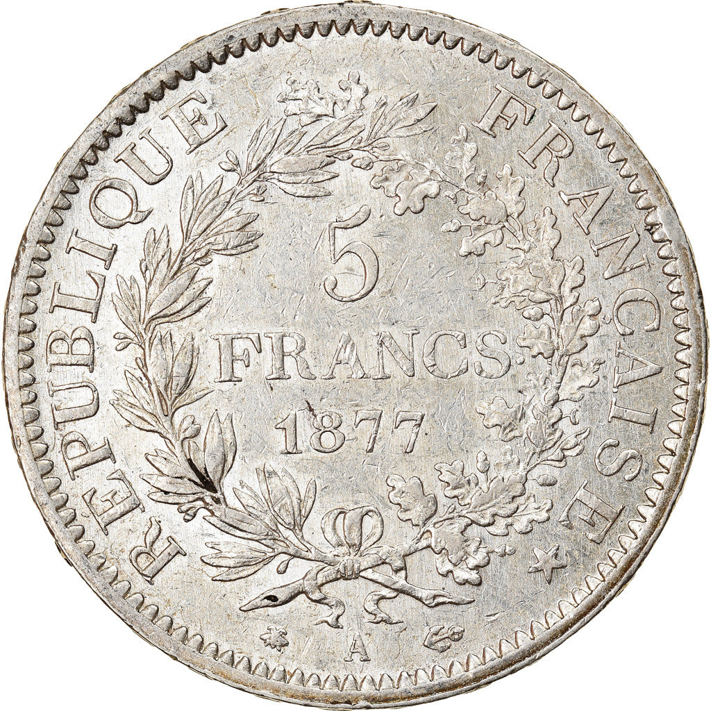 Monnaie, France, Hercule, 5 Francs, 1877, Paris, TTB+, Argent, Gadoury:745a