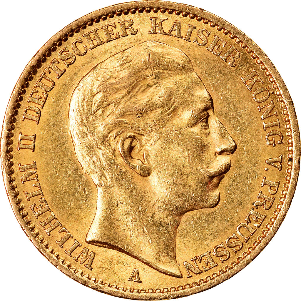 Moneda, Estados alemanes, PRUSSIA, Wilhelm II, 20 Mark, 1911, Berlin, EBC+, Oro