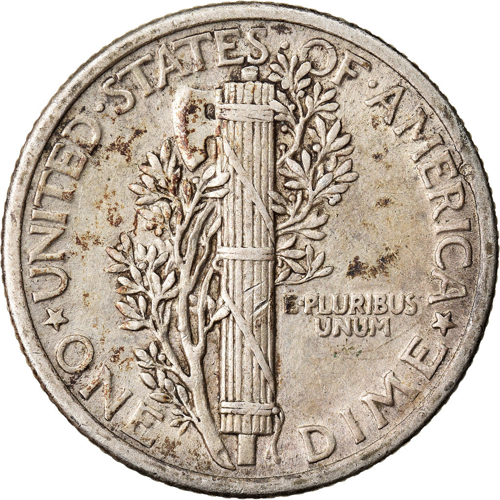 Coin, United States, Mercury Dime, Dime, 1917, U.S. Mint, Philadelphia