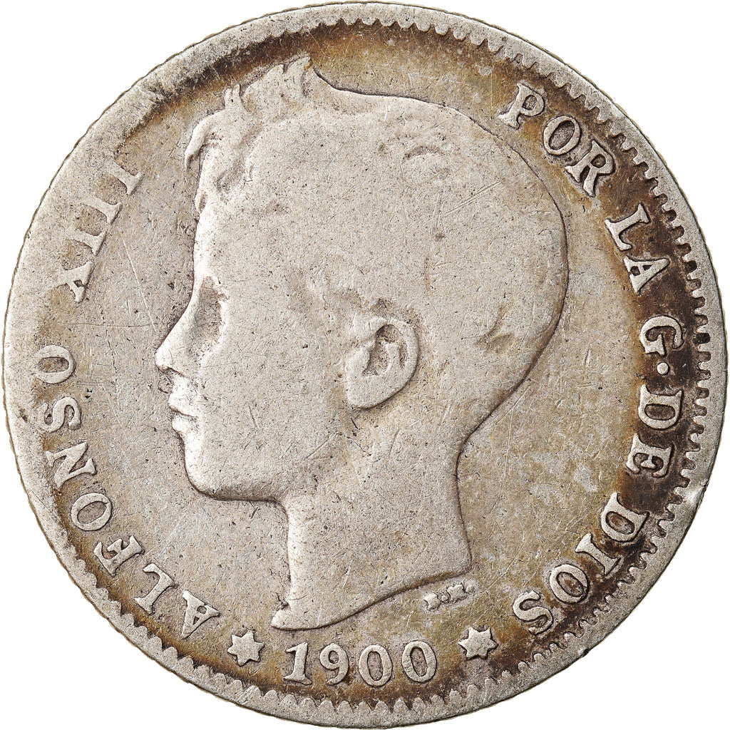 Monnaie, Espagne, Alfonso XIII, Peseta, 1900, Valencia, TB, Argent, KM:706