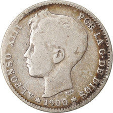 Monnaie, Espagne, Alfonso XIII, Peseta, 1900, Valencia, TB, Argent, KM:706