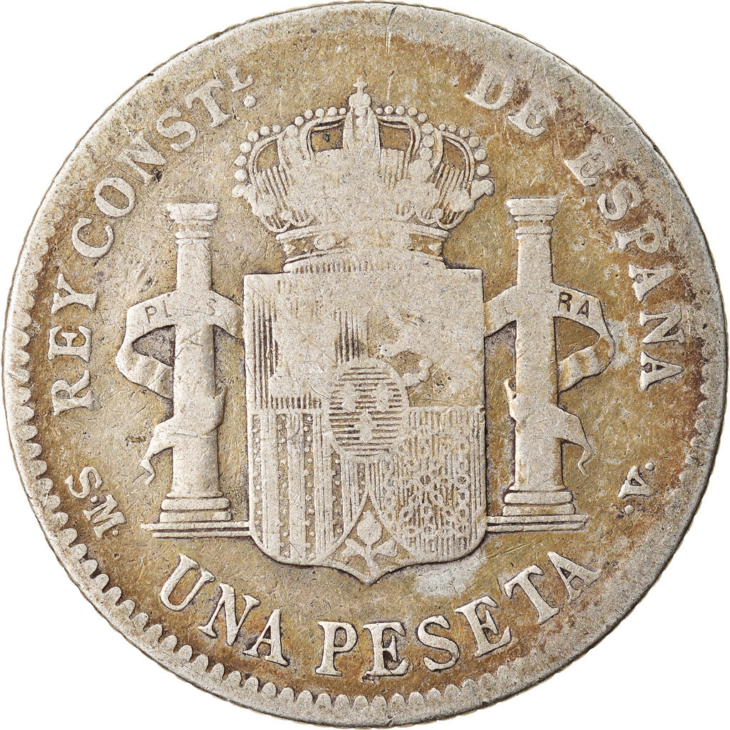 Monnaie, Espagne, Alfonso XIII, Peseta, 1900, Valencia, TB, Argent, KM:706