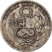 Moneda, Perú, SOUTH PERU, Sol, 1875, Lima, MBC, Plata, KM:196.3