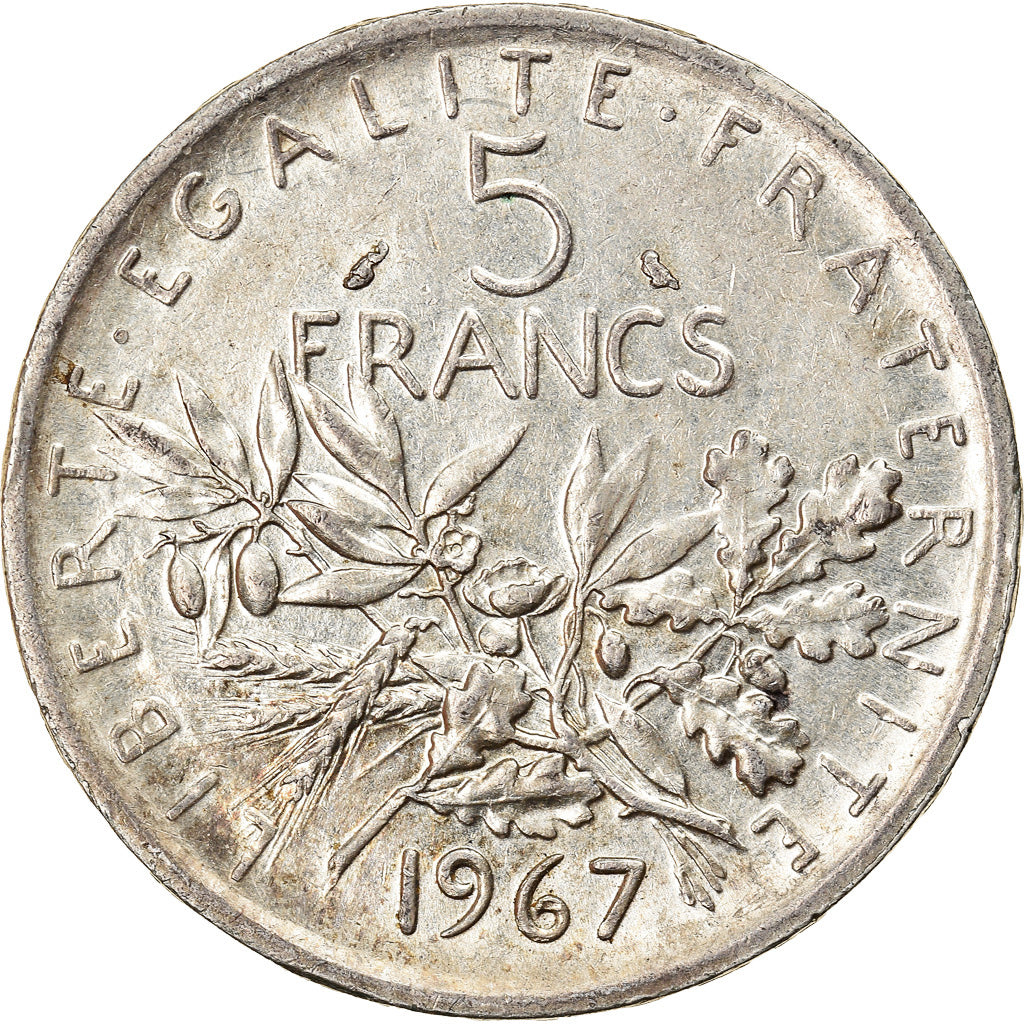 Moneta, Francia, Semeuse, 5 Francs, 1967, Paris, BB+, Argento, KM:926