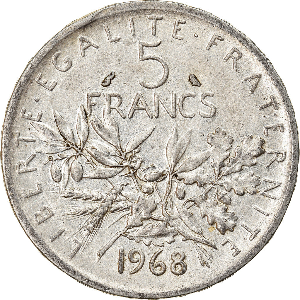 Coin, France, Semeuse, 5 Francs, 1968, Paris, AU(50-53), Silver, KM:926