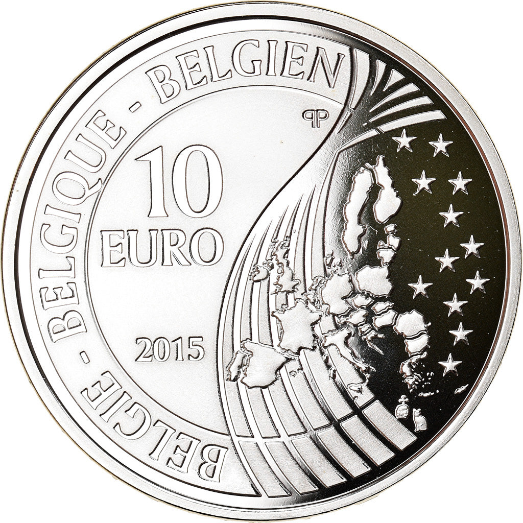 Belgium, 10 Euro, Bataille de Waterloo, 2015, MS(65-70), Silver, KM:348