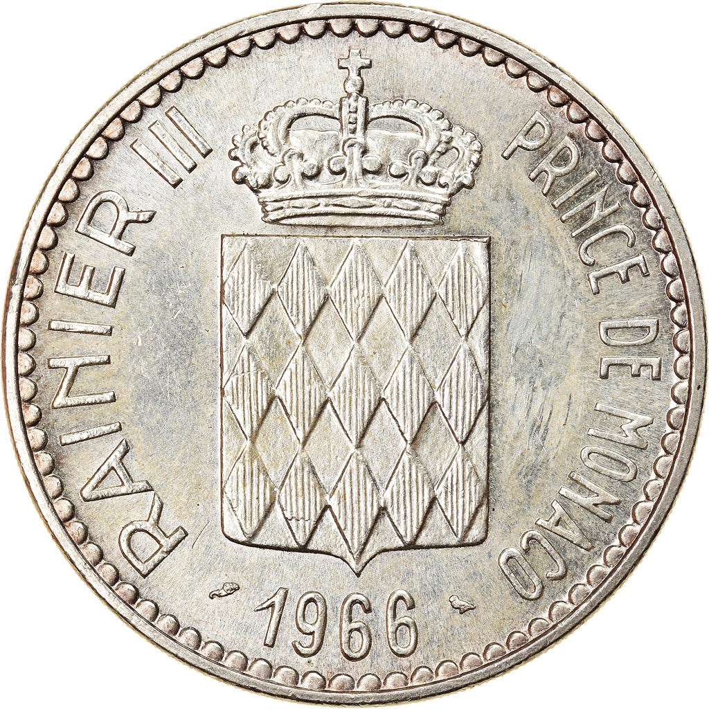 Coin, Monaco, Rainier III, 10 Francs, 1966, Paris, MS(60-62), Silver, KM:146