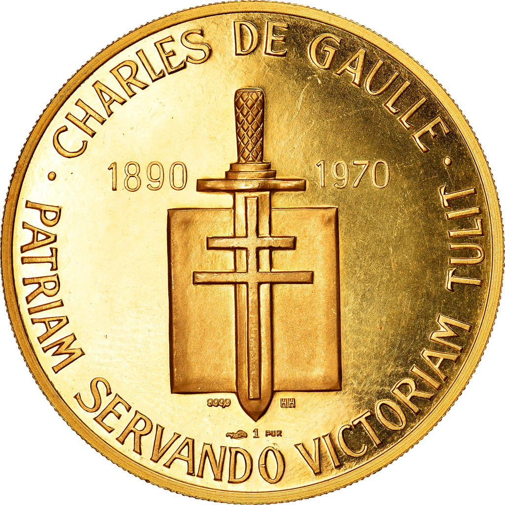 France, Medal, Charles De Gaulle, History, 1970, Monnaie de Paris, MS(64), Gold