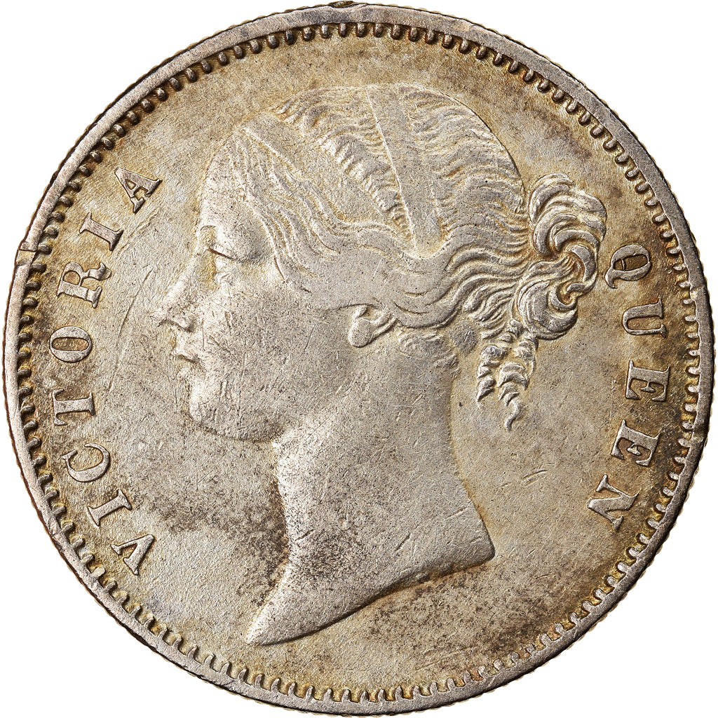 Coin, INDIA-BRITISH, Victoria, Rupee, 1840, Calcutta, EF(40-45), Silver