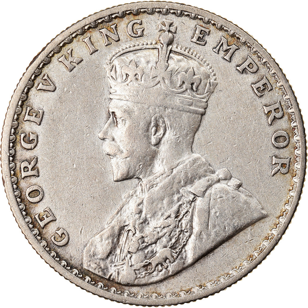 Coin, INDIA-BRITISH, George V, Rupee, 1918, Calcutta, AU(50-53), Silver, KM:524