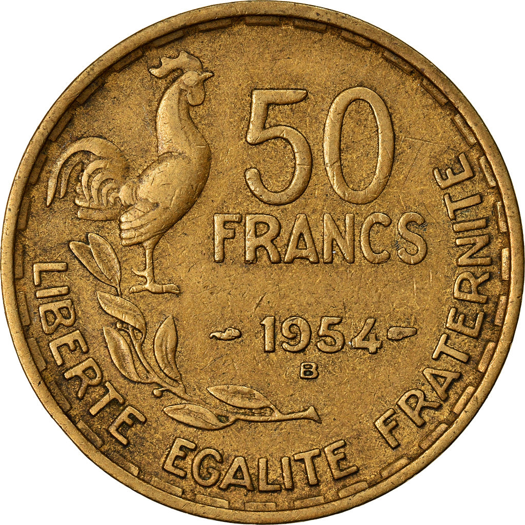Coin, France, Guiraud, 50 Francs, 1954, Beaumont - Le Roger, VF(30-35)