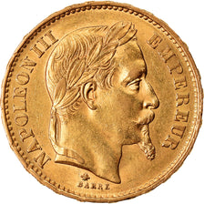 Monnaie, France, Napoleon III, Napoléon III, 20 Francs, 1869, Paris, SUP, Or