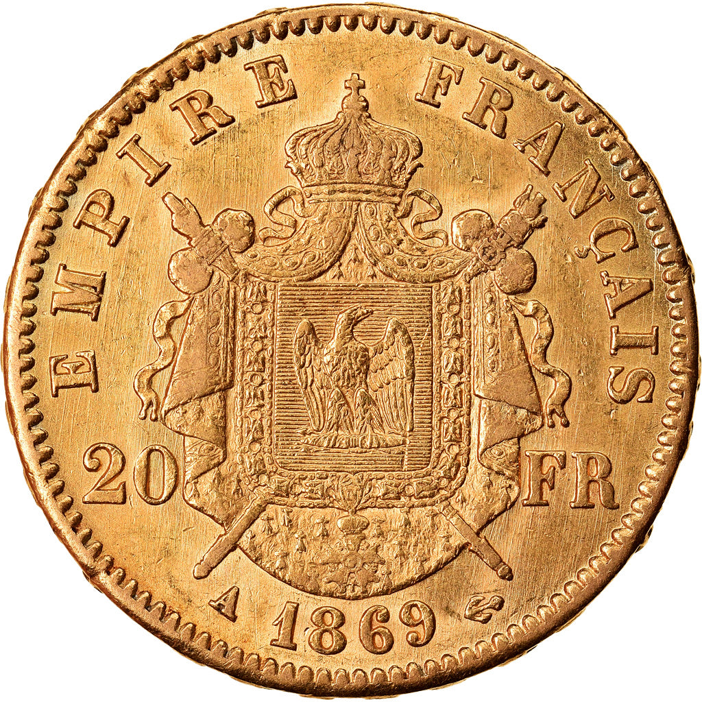 Monnaie, France, Napoleon III, Napoléon III, 20 Francs, 1869, Paris, SUP, Or
