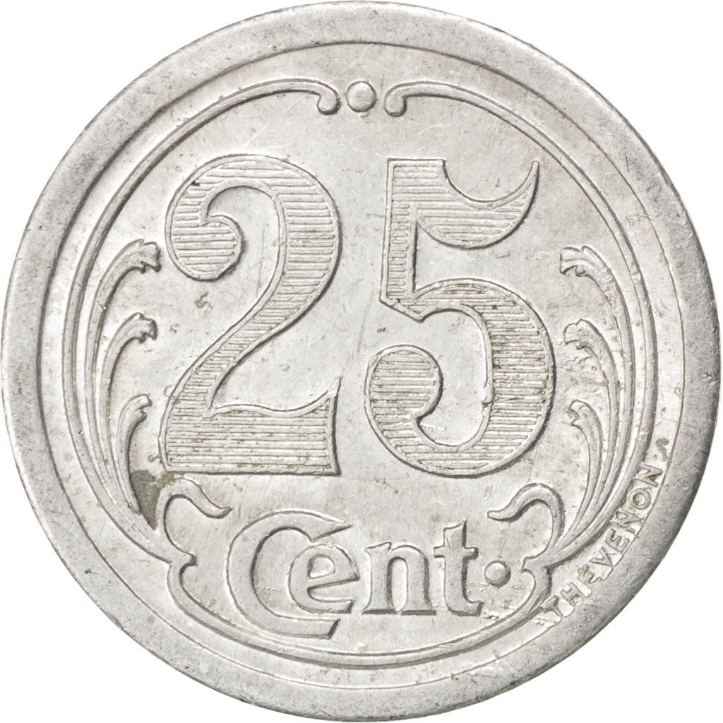 France, 25 Centimes, 1922, AU(50-53), Aluminium, Elie #10.3, 2.06