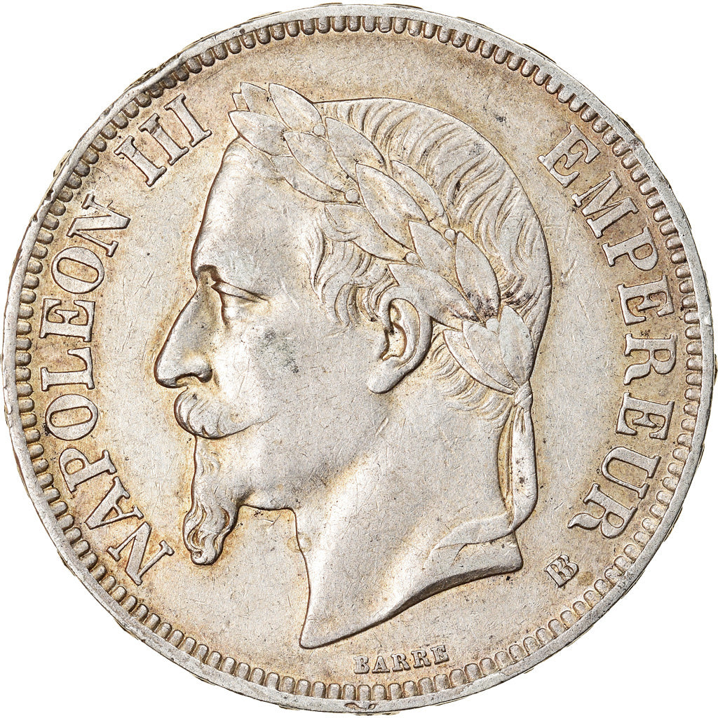 Coin, France, Napoléon III, 5 Francs, 1869, Strasbourg, AU(50-53), Silver