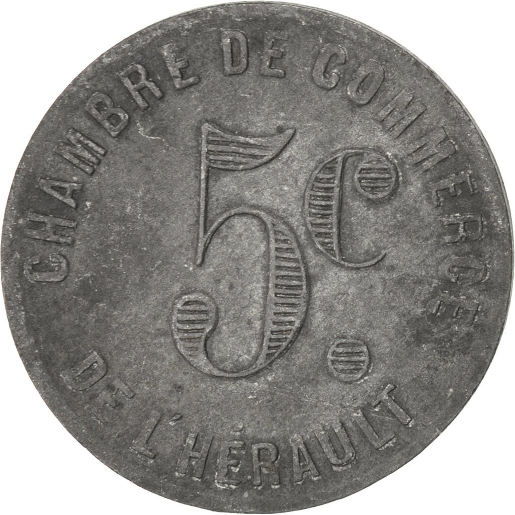France, 5 Centimes, VF(30-35), Zinc, Elie #10.1, 3.14