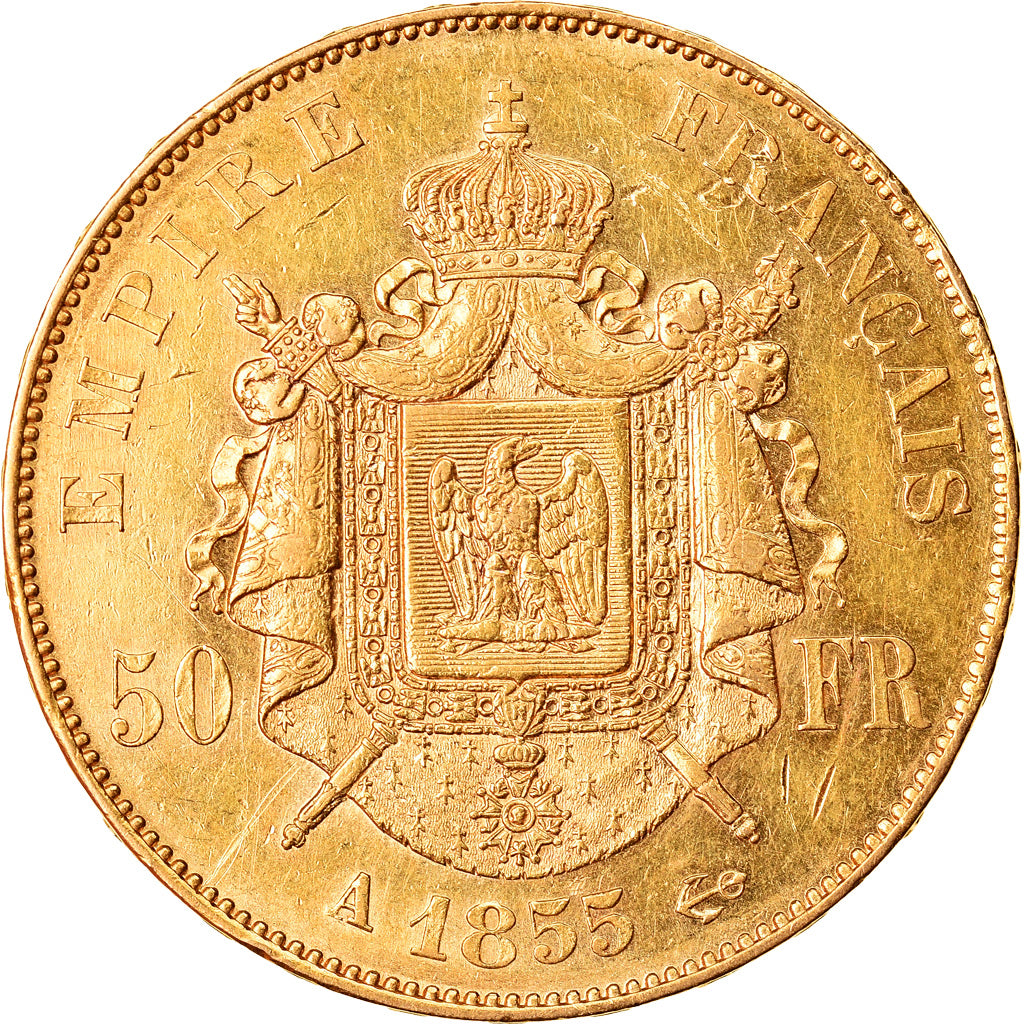 Coin, France, Napoleon III, Napoléon III, 50 Francs, 1855, Paris, AU(55-58)