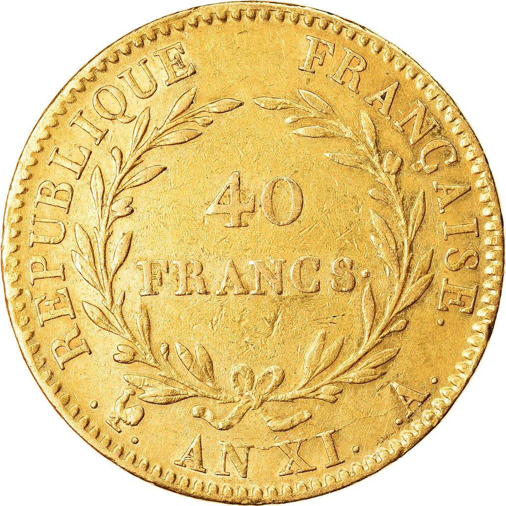 Coin, France, Napoléon I, 40 Francs, An XI, Paris, EF(40-45), Gold, KM:652