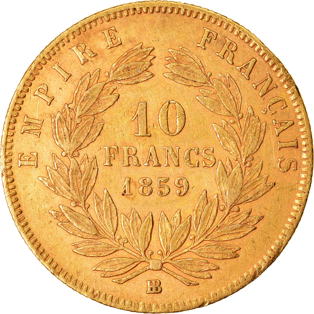 Coin, France, Napoleon III, Napoléon III, 10 Francs, 1859, Strasbourg