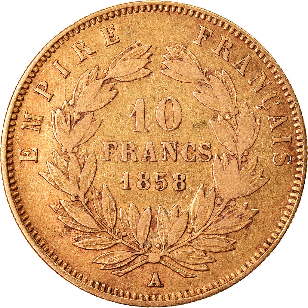 Coin, France, Napoleon III, Napoléon III, 10 Francs, 1858, Paris, EF(40-45)