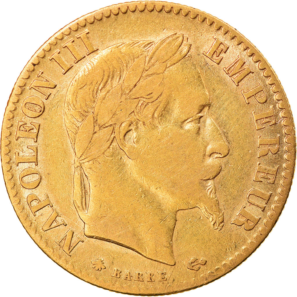 Munten, Frankrijk, Napoleon III, 10 Francs, 1866, Paris, ZF, Goud, KM:800.1