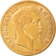Munten, Frankrijk, Napoleon III, 10 Francs, 1866, Paris, ZF, Goud, KM:800.1