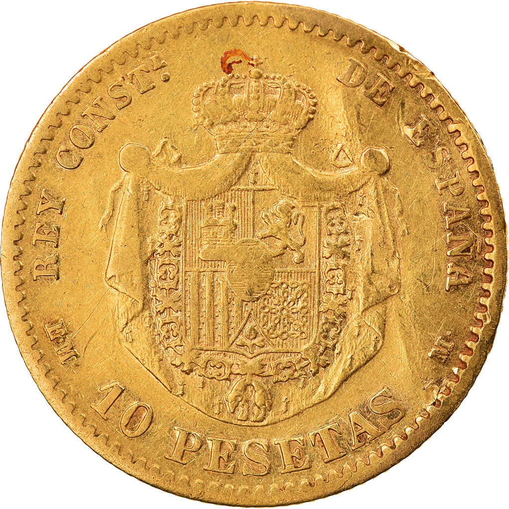 Moneda, España, Alfonso XII, 10 Pesetas, 1878, Madrid, BC+, Oro, KM:677