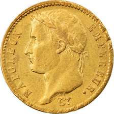 Moeda, França, Napoléon I, 20 Francs, 1808, Paris, AU(50-53), Dourado