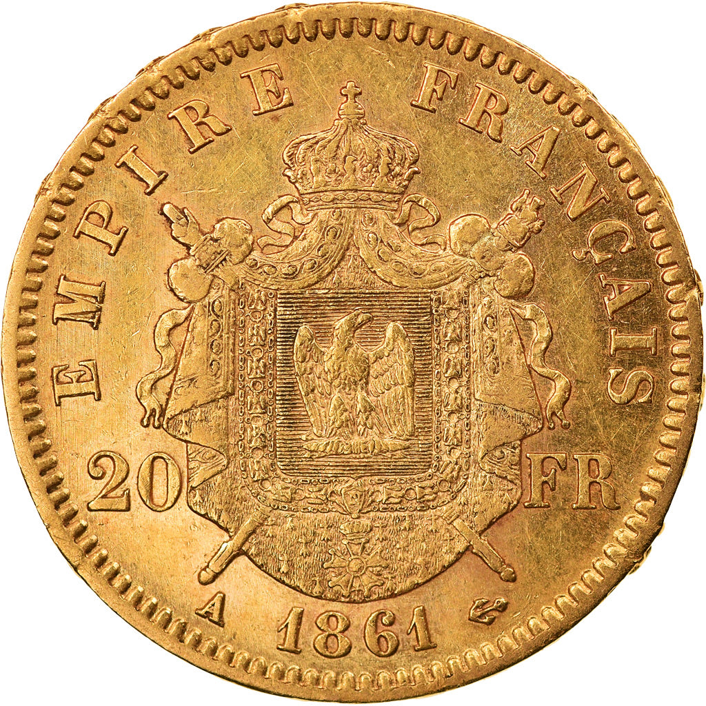 Monnaie, France, Napoleon III, Napoléon III, 20 Francs, 1861, Paris, SUP, Or