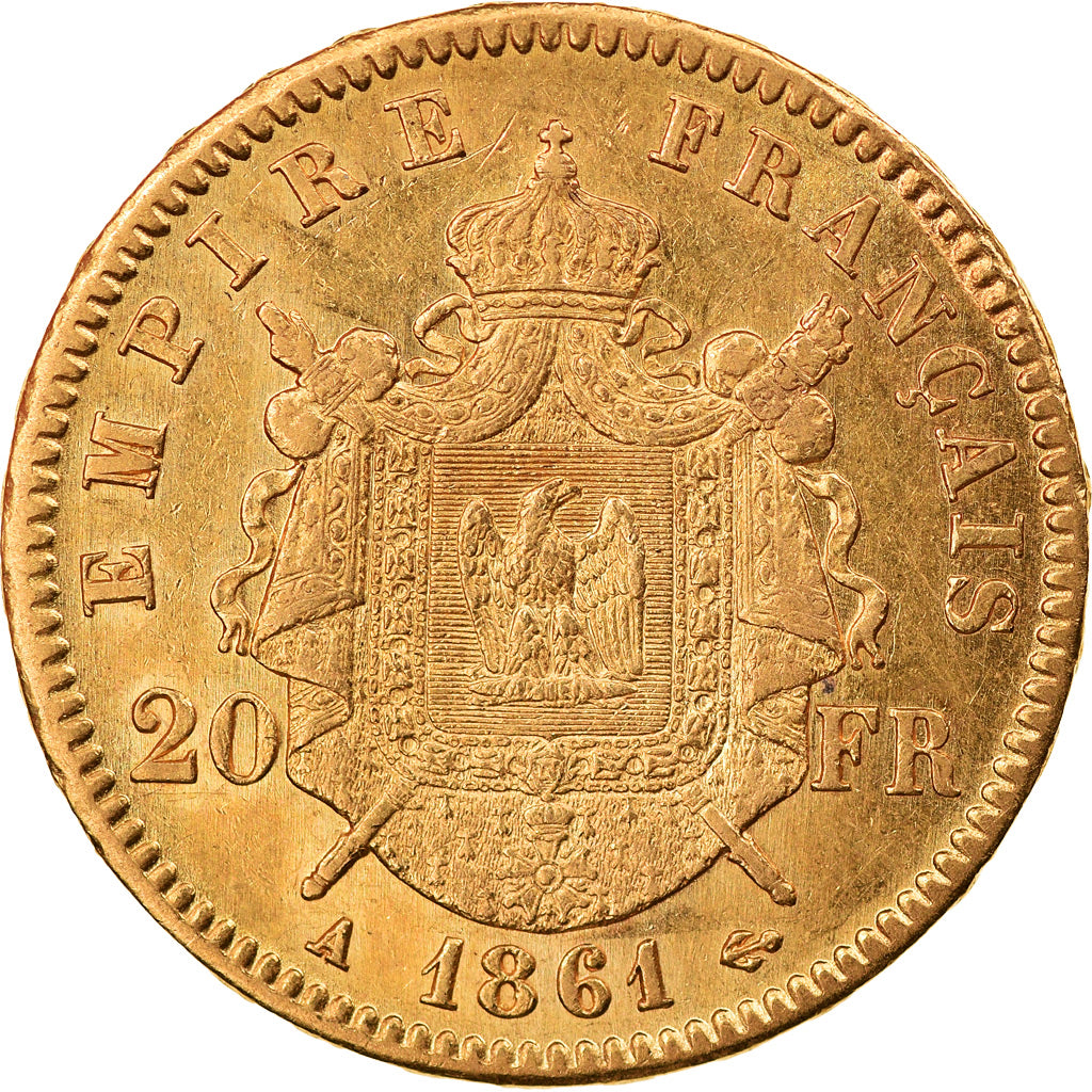 Monnaie, France, Napoleon III, Napoléon III, 20 Francs, 1861, Paris, SUP+, Or