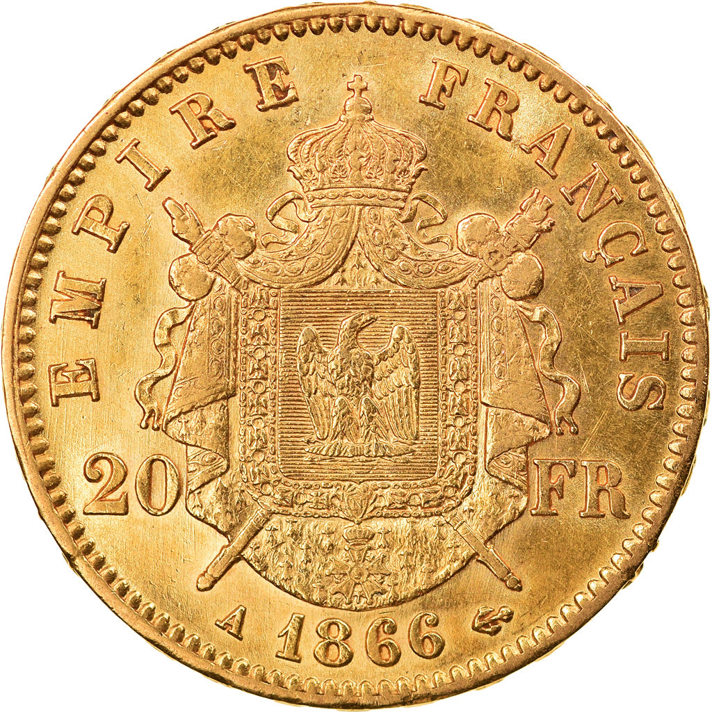 Monnaie, France, Napoleon III, 20 Francs, 1866, Paris, SUP, Or, Gadoury:1062