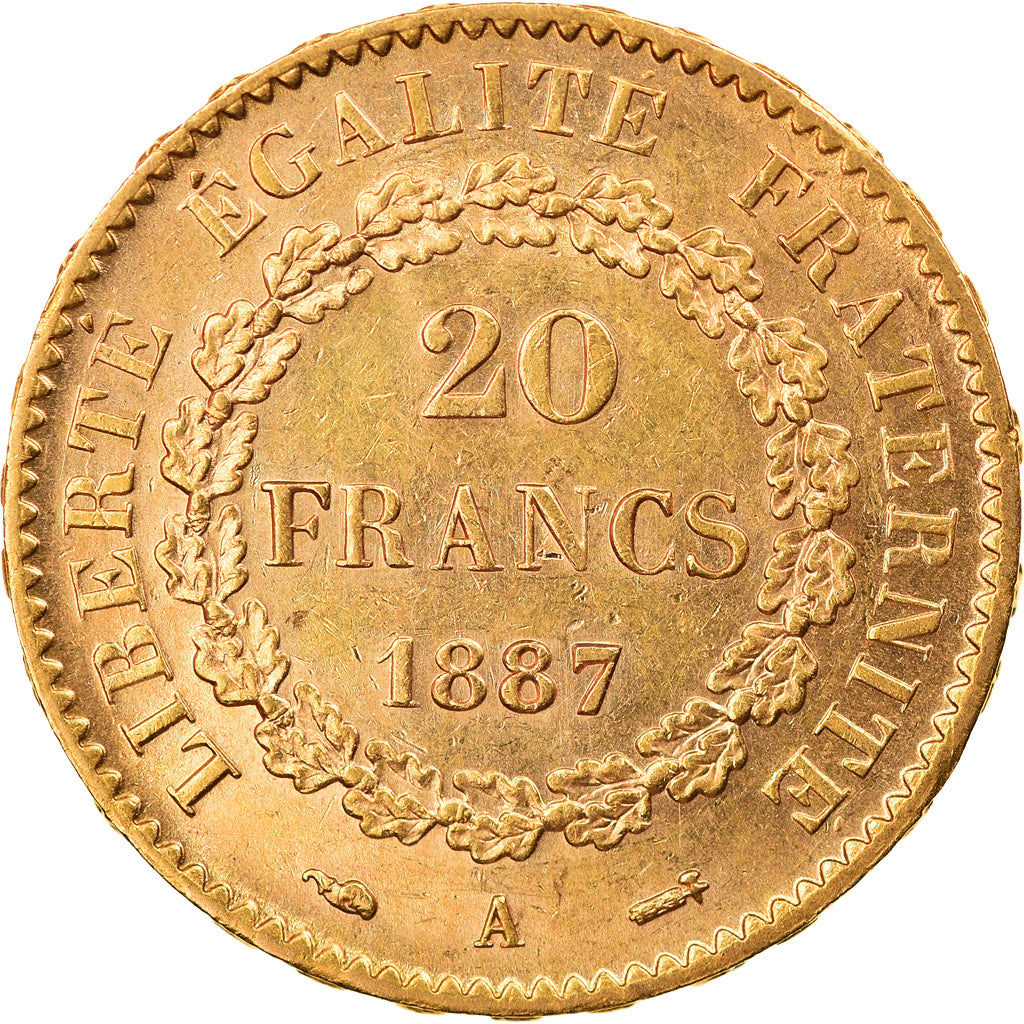 Monnaie, France, Génie, 20 Francs, 1887, Paris, SUP, Or, Gadoury:1063, KM:825