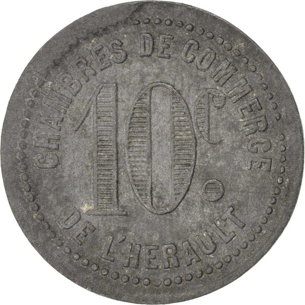 France, 10 Centimes, EF(40-45), Zinc, Elie #15.2, 3.56