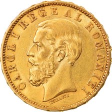 Moneda, Rumanía, Carol I, 20 Lei, 1883, EBC, Oro, KM:20