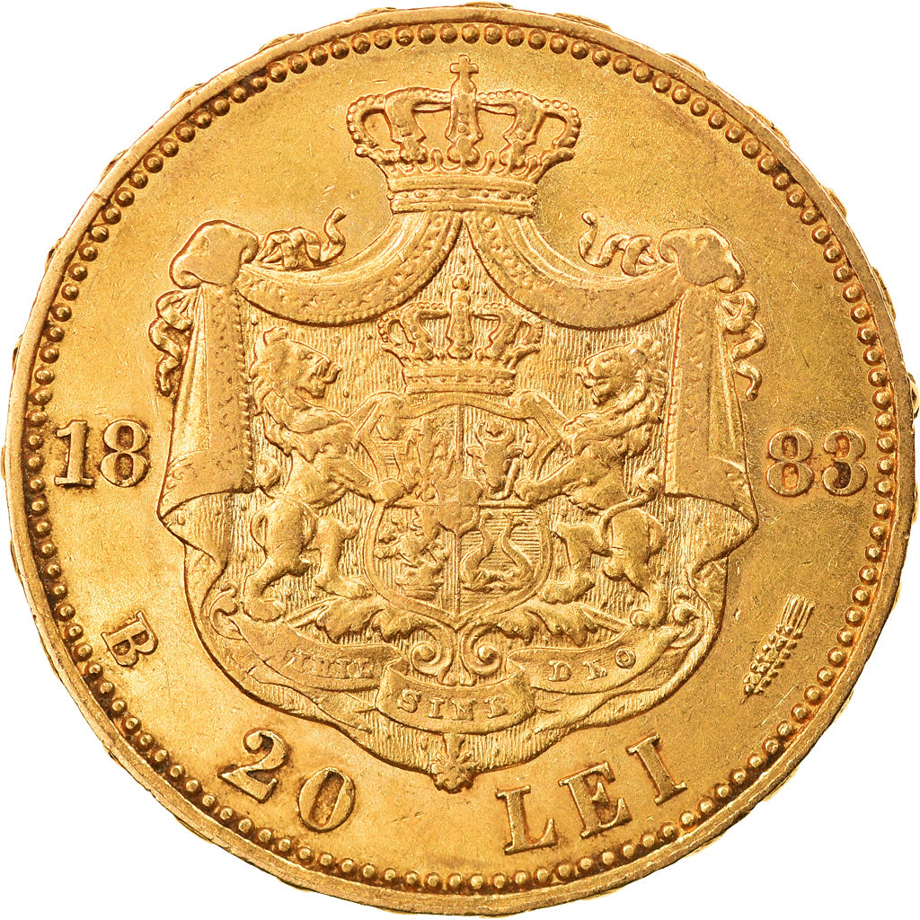 Moneda, Rumanía, Carol I, 20 Lei, 1883, EBC, Oro, KM:20