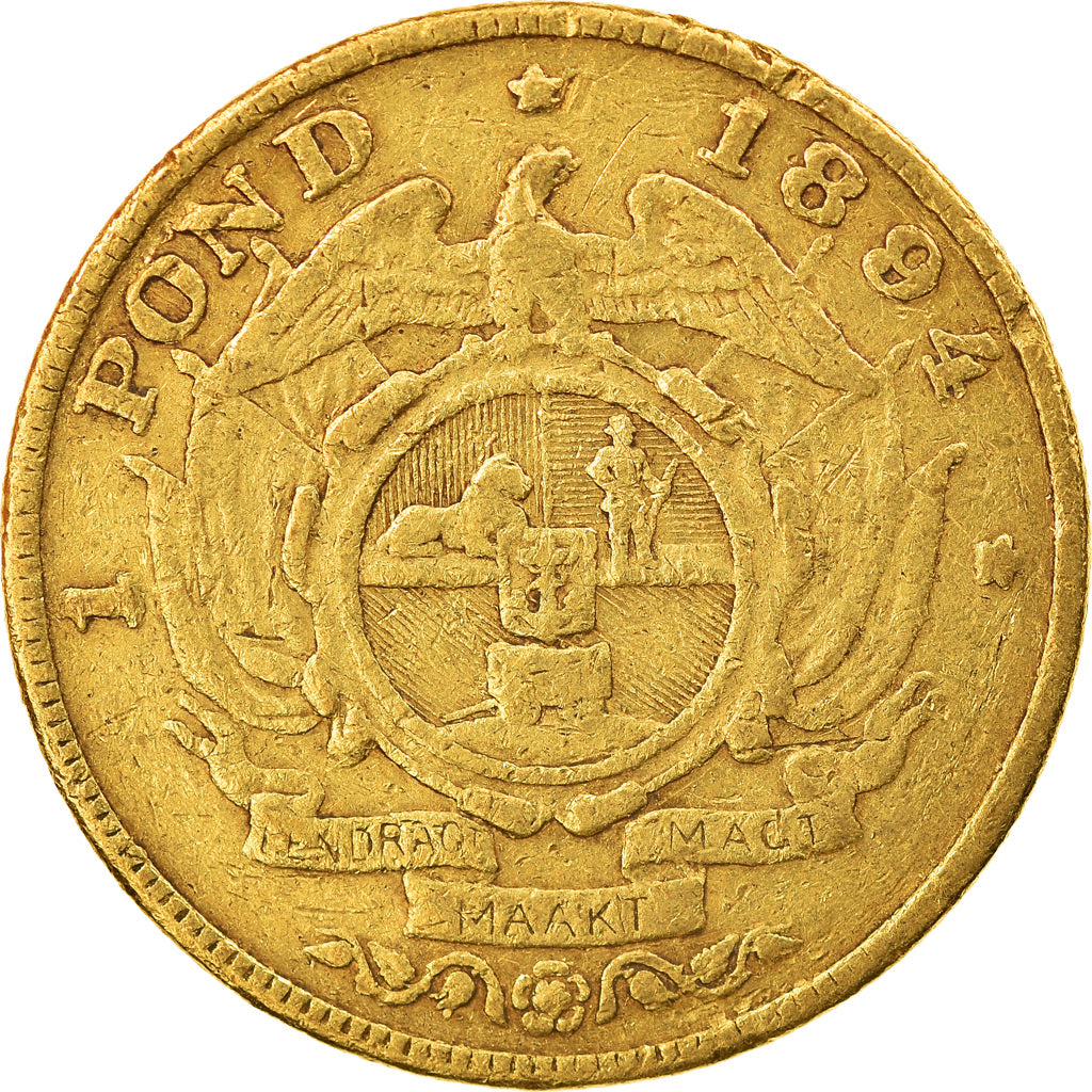 Moneta, Sudafrica, Pond, Een, 1894, MB, Oro, KM:10.2