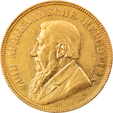 Moeda, África do Sul, Pond, Een, 1898, AU(55-58), Dourado, KM:10.2