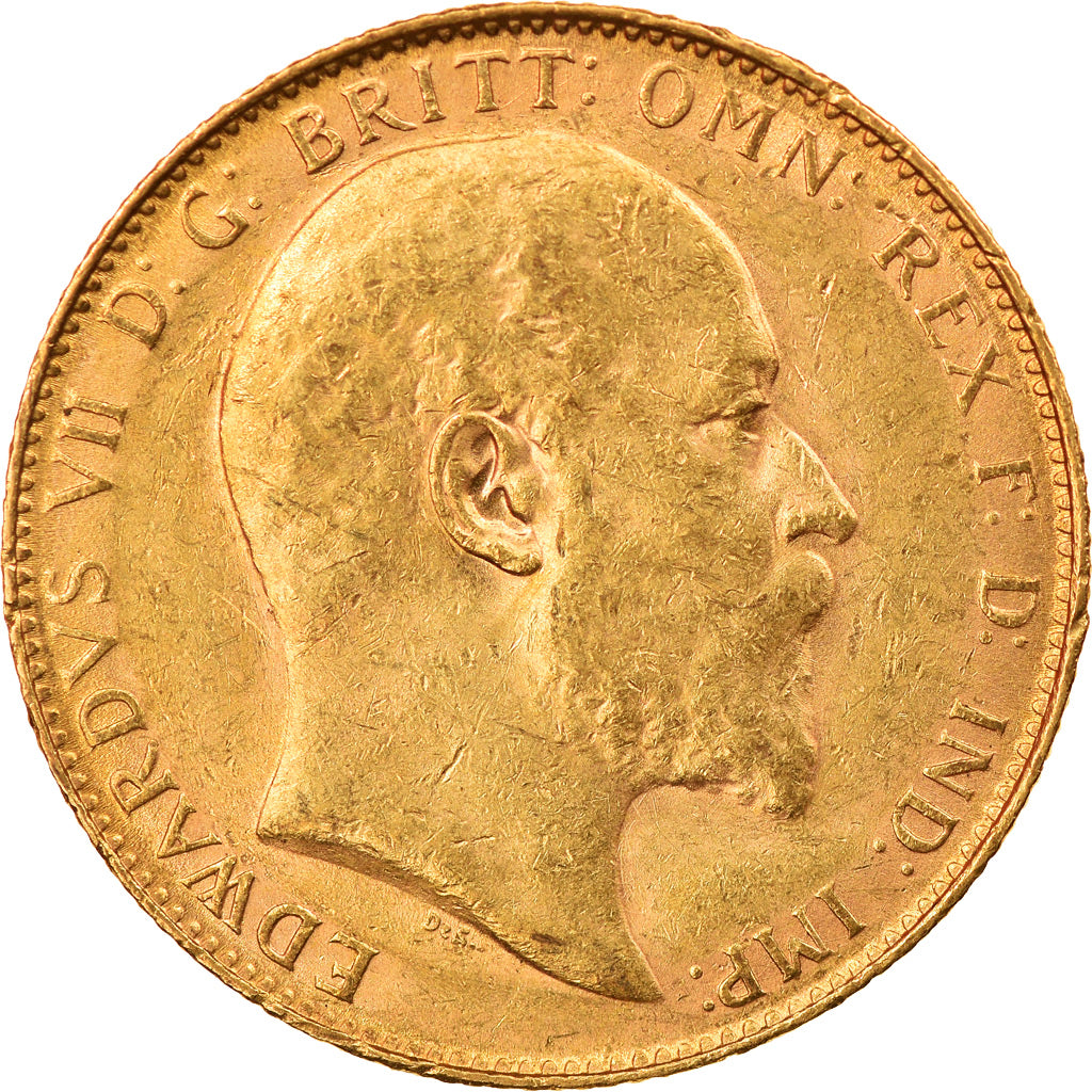 Coin, Australia, Edward VII, Sovereign, 1907, Perth, AU(50-53), Gold, KM:15