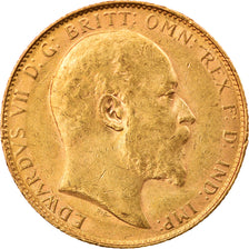 Coin, Australia, Edward VII, Sovereign, 1907, Perth, AU(50-53), Gold, KM:15