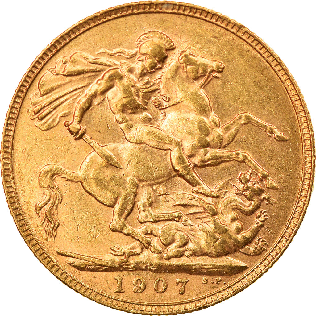 Coin, Australia, Edward VII, Sovereign, 1907, Perth, AU(50-53), Gold, KM:15