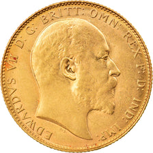 Coin, Australia, Edward VII, Sovereign, 1908, Perth, MS(63), Gold, KM:15