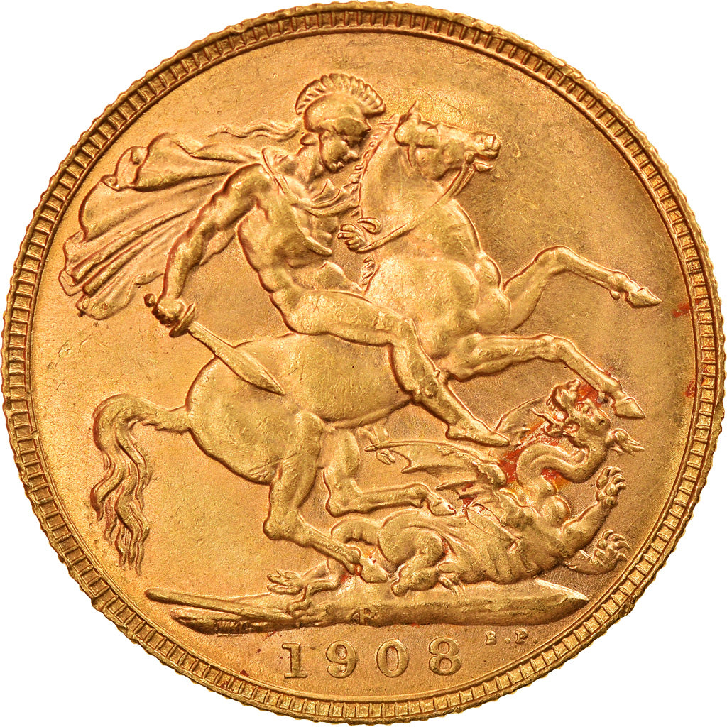 Coin, Australia, Edward VII, Sovereign, 1908, Perth, MS(63), Gold, KM:15