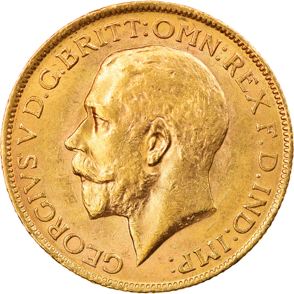 Coin, Great Britain, George V, Sovereign, 1914, Perth, MS(60-62), Gold, KM:820