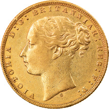 Moneda, Australia, Victoria, Sovereign, 1875, Sydney, MBC, Oro, KM:7