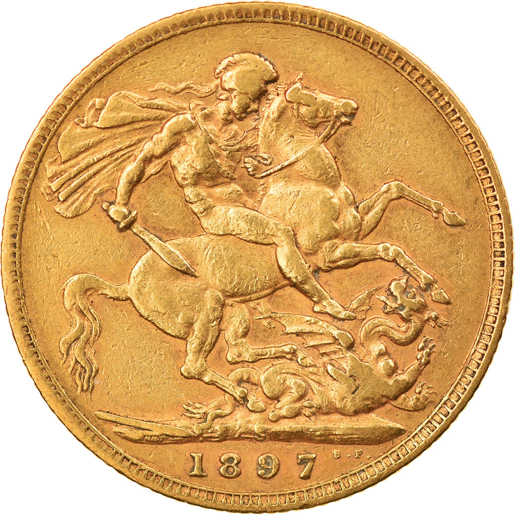 Coin, Australia, Victoria, Sovereign, 1897, Sydney, EF(40-45), Gold, KM:13