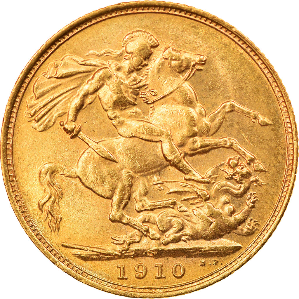 Coin, Australia, Edward VII, Sovereign, 1910, Sydney, MS(60-62), Gold, KM:15