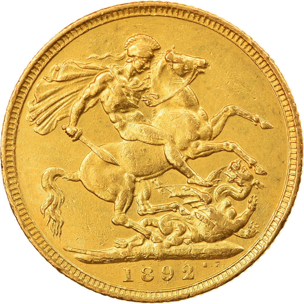 Münze, Australien, Victoria, Sovereign, 1892, Melbourne, SS+, Gold, KM:10