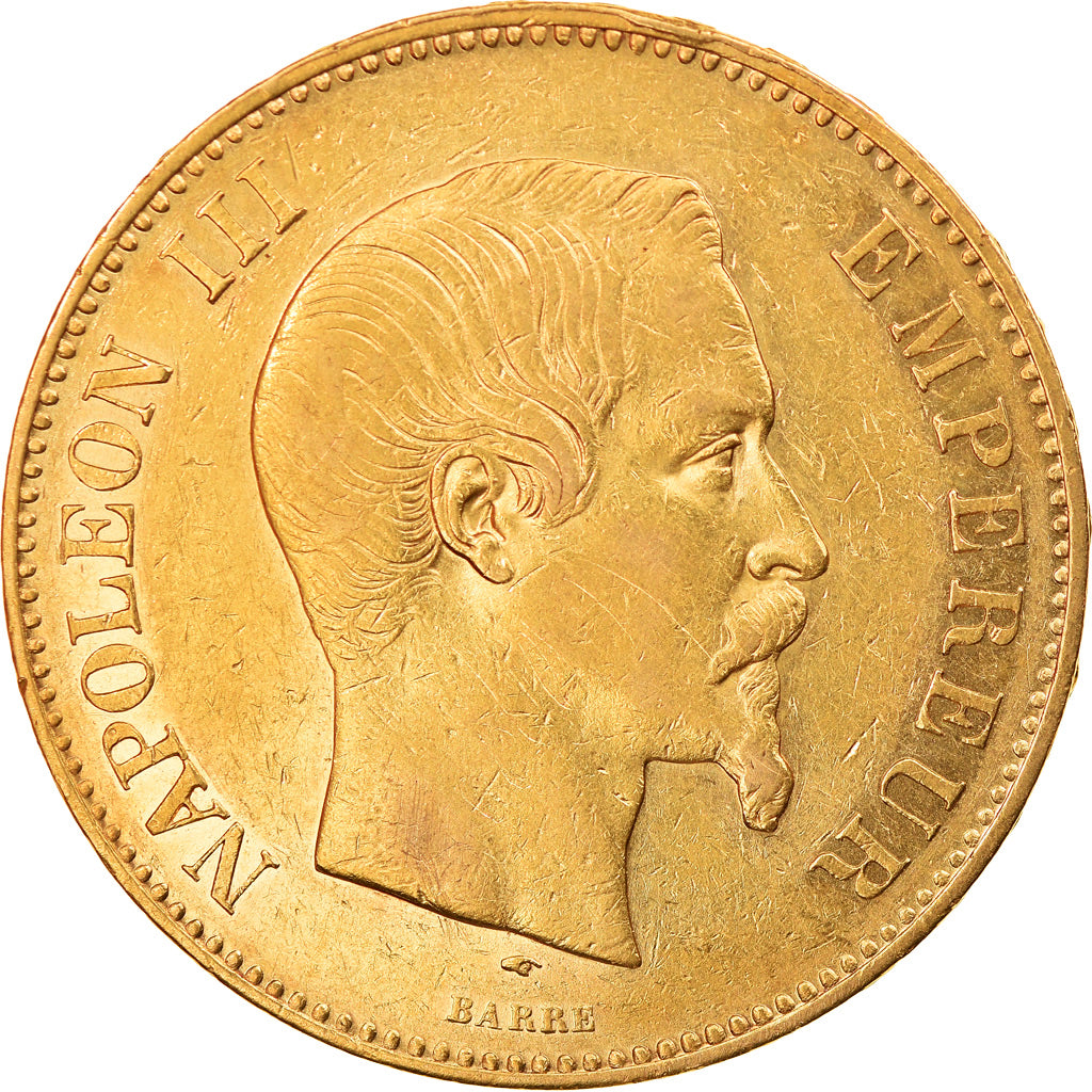 Coin, France, Napoleon III, 100 Francs, 1857, Paris, EF(40-45), Gold, KM:786.1