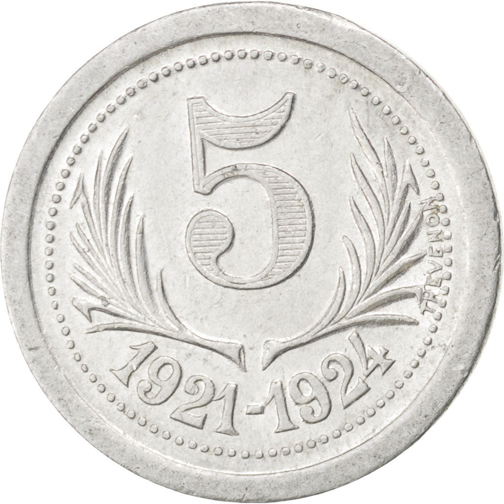 Moneta, Francia, 5 Centimes, BB+, Alluminio, Elie:15.7